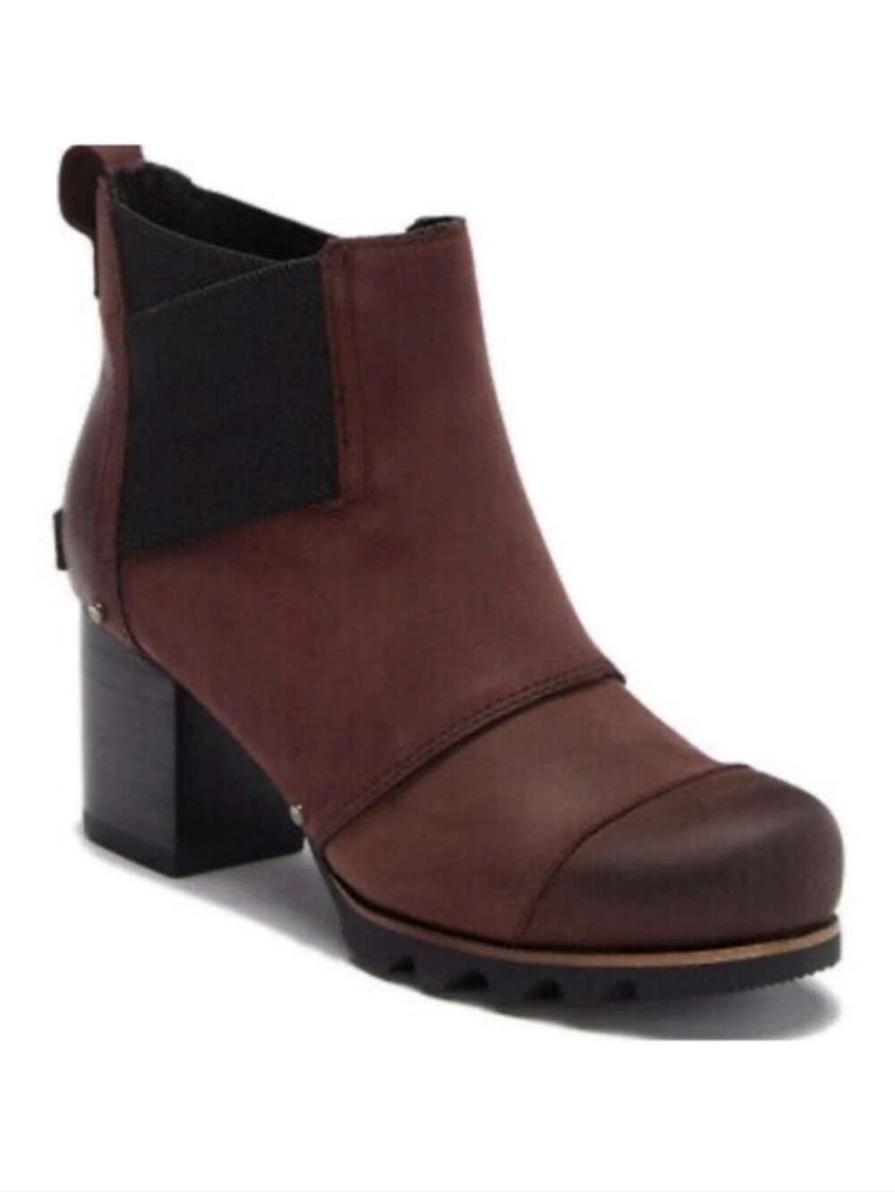 Sorel Addington Oxblood Leather Block Heel Chelsea Boot Size 9 Burgundy Brown
